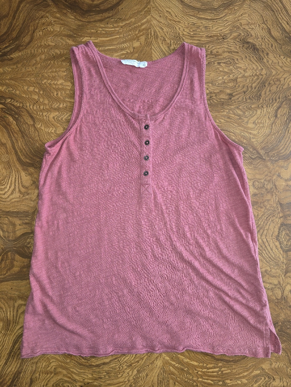 Double Zero Rust Henley Sleeveless Tank Top Size S
